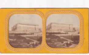 Fotografía antigua: Estereoscópica albúmina Madrid tissue transparente. Palacio Real.